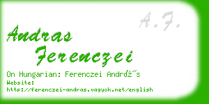 andras ferenczei business card